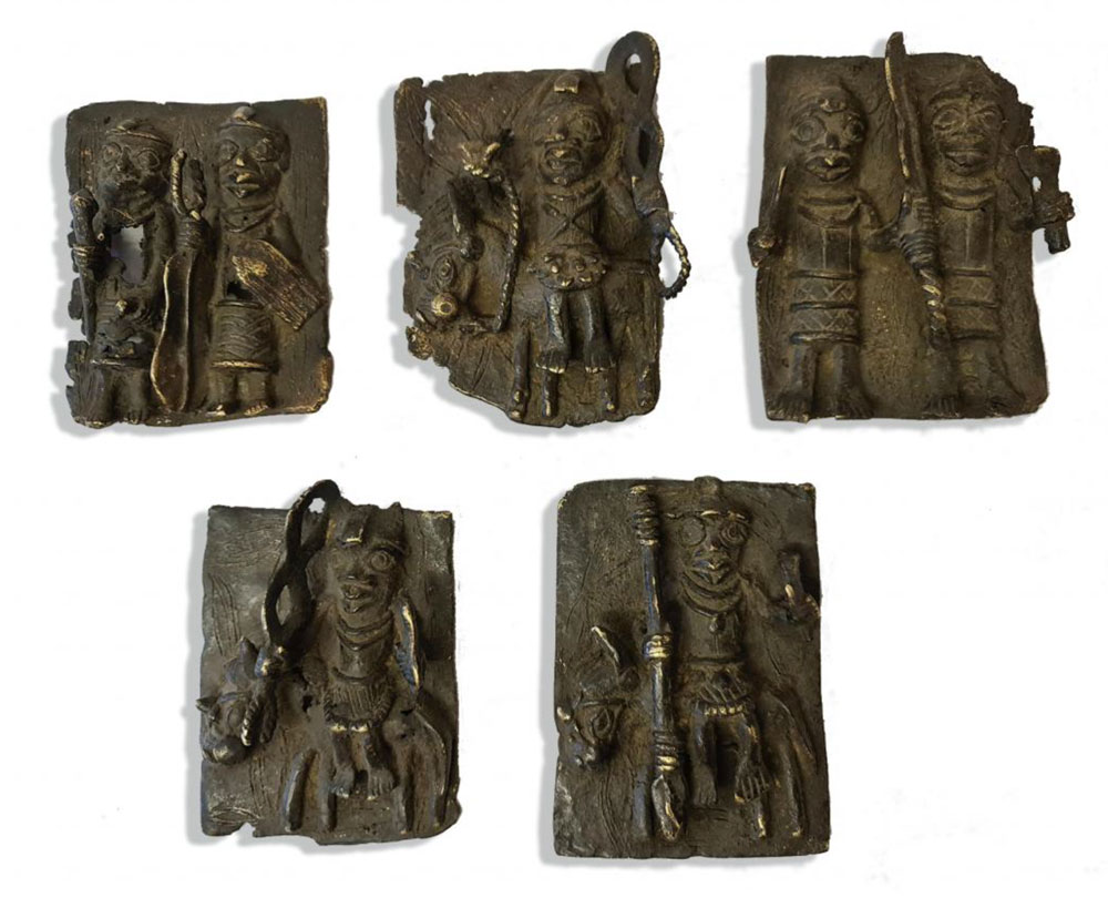 Set of 5 Benin Replica Plaques