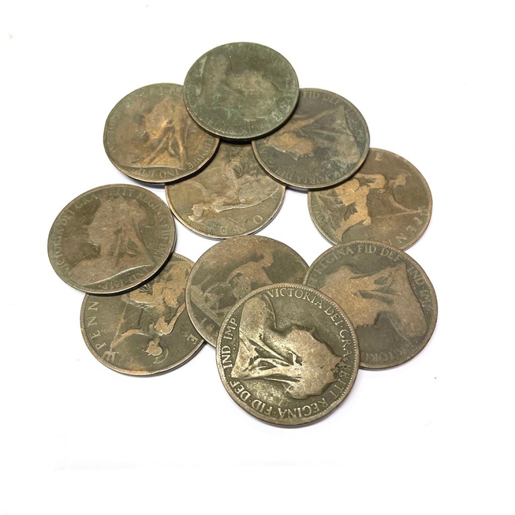 10 x Genuine Victorian Pennies