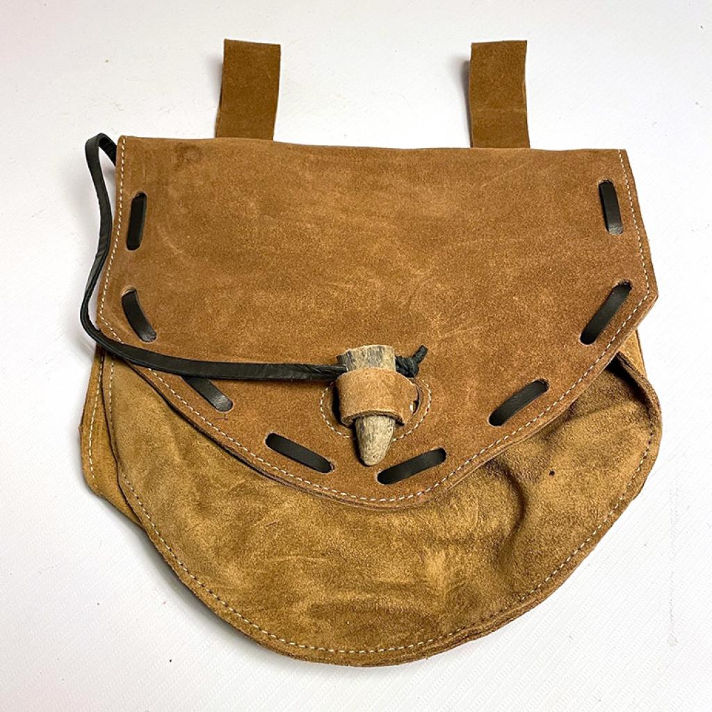Wide Suede Leather Bag / Belt Pouch